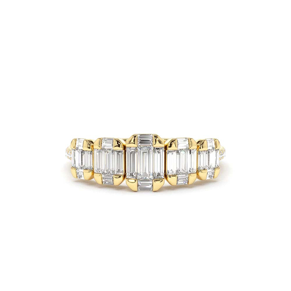 14K Graduating Baguette Diamond Anniversary Ring by Orlina Fine