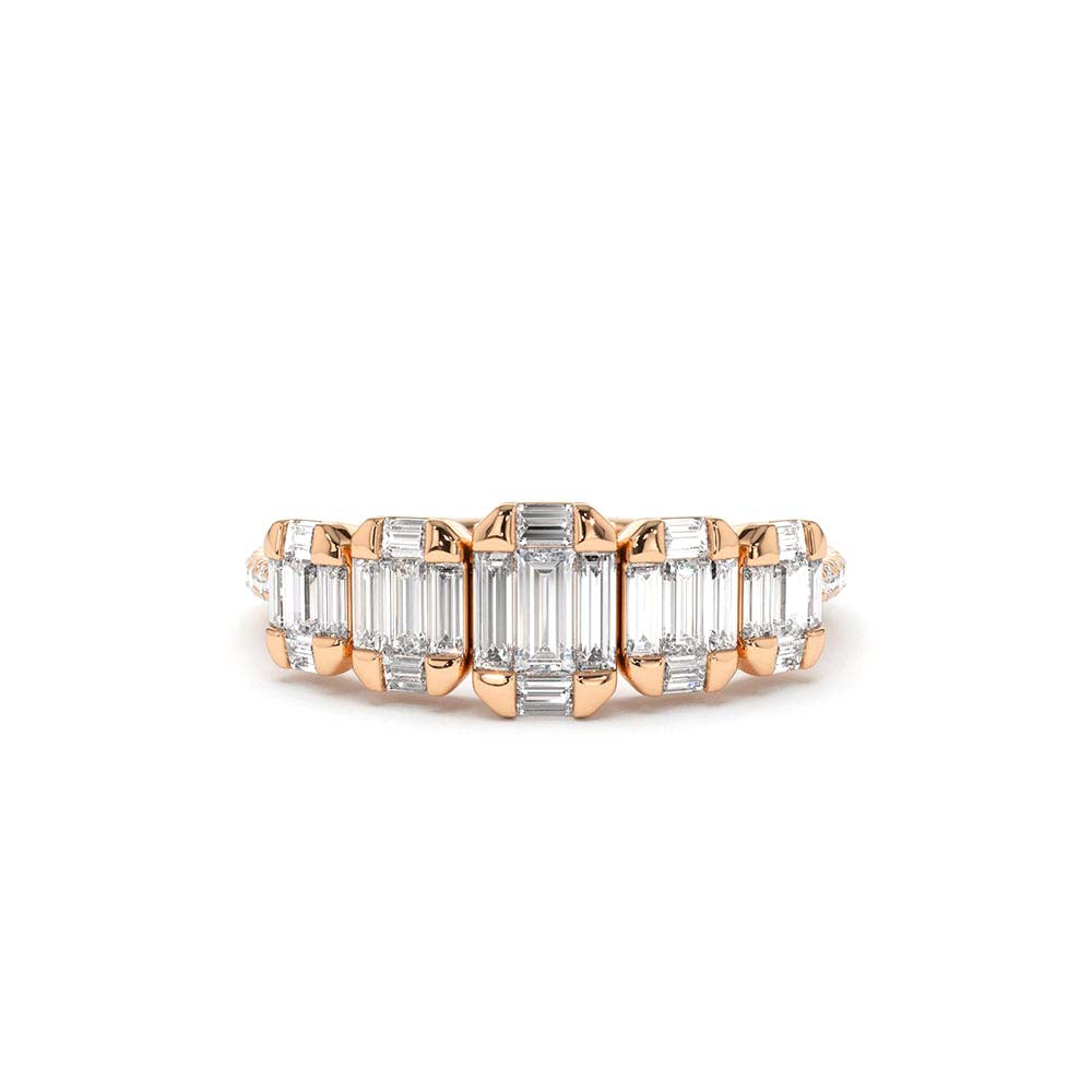 14K Graduating Baguette Diamond Anniversary Ring - view 2