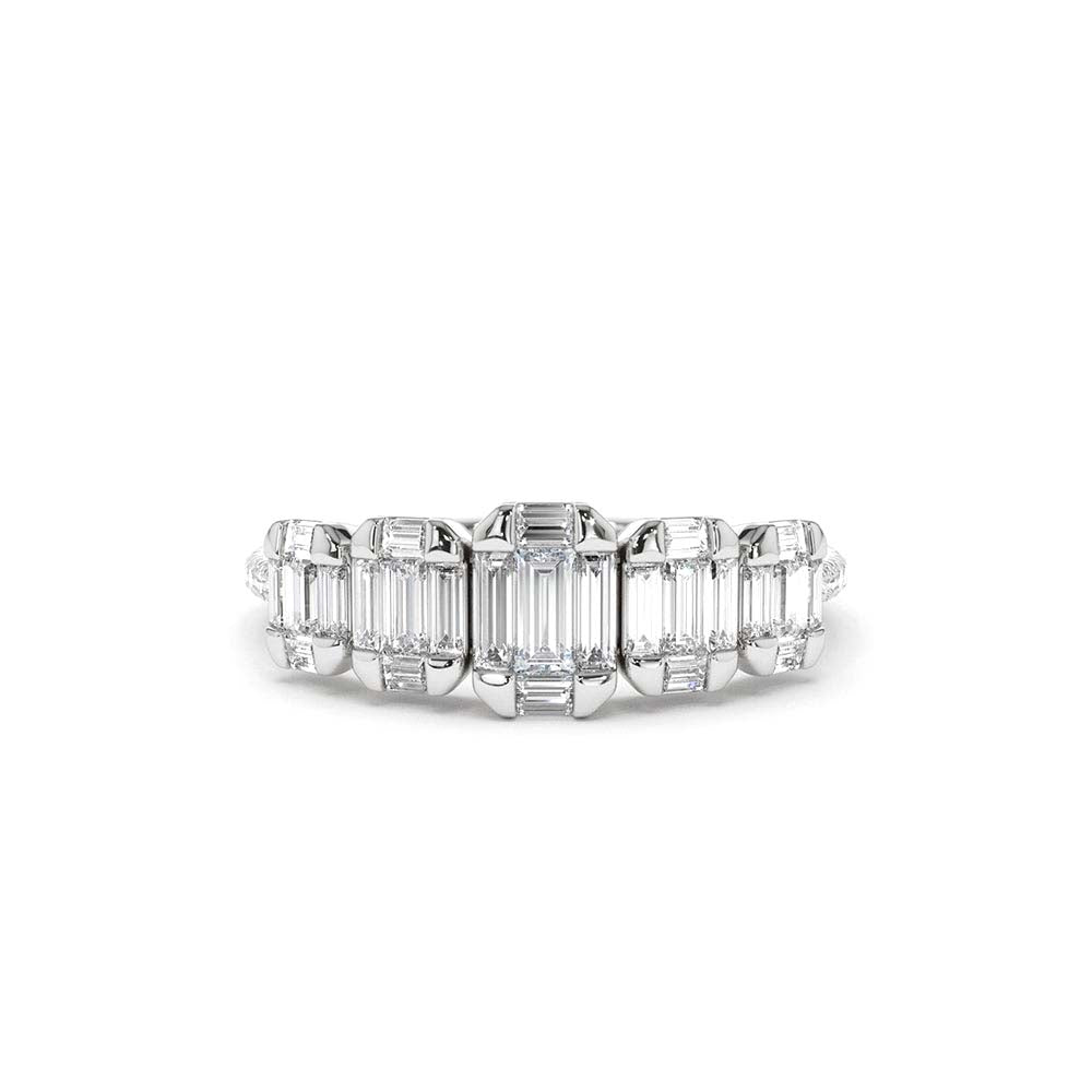 14K Graduating Baguette Diamond Anniversary Ring - view 3