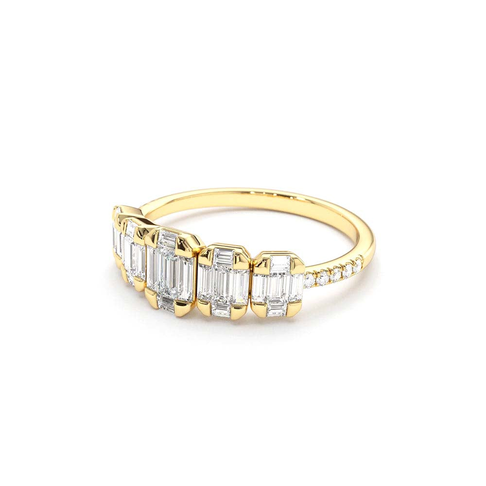 14K Graduating Baguette Diamond Anniversary Ring - view 4