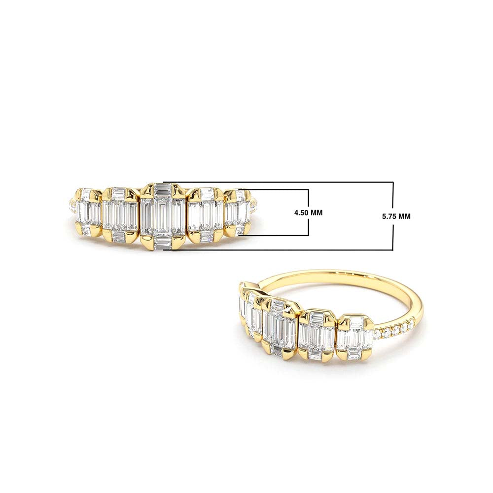 14K Graduating Baguette Diamond Anniversary Ring - view 5