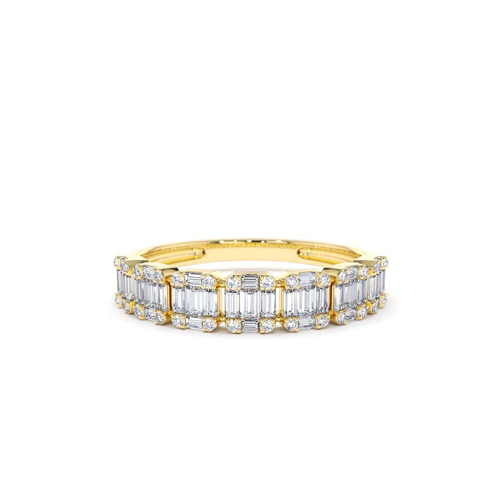 14K Emerald Illusion Diamond Wedding Band by Orlina Fine