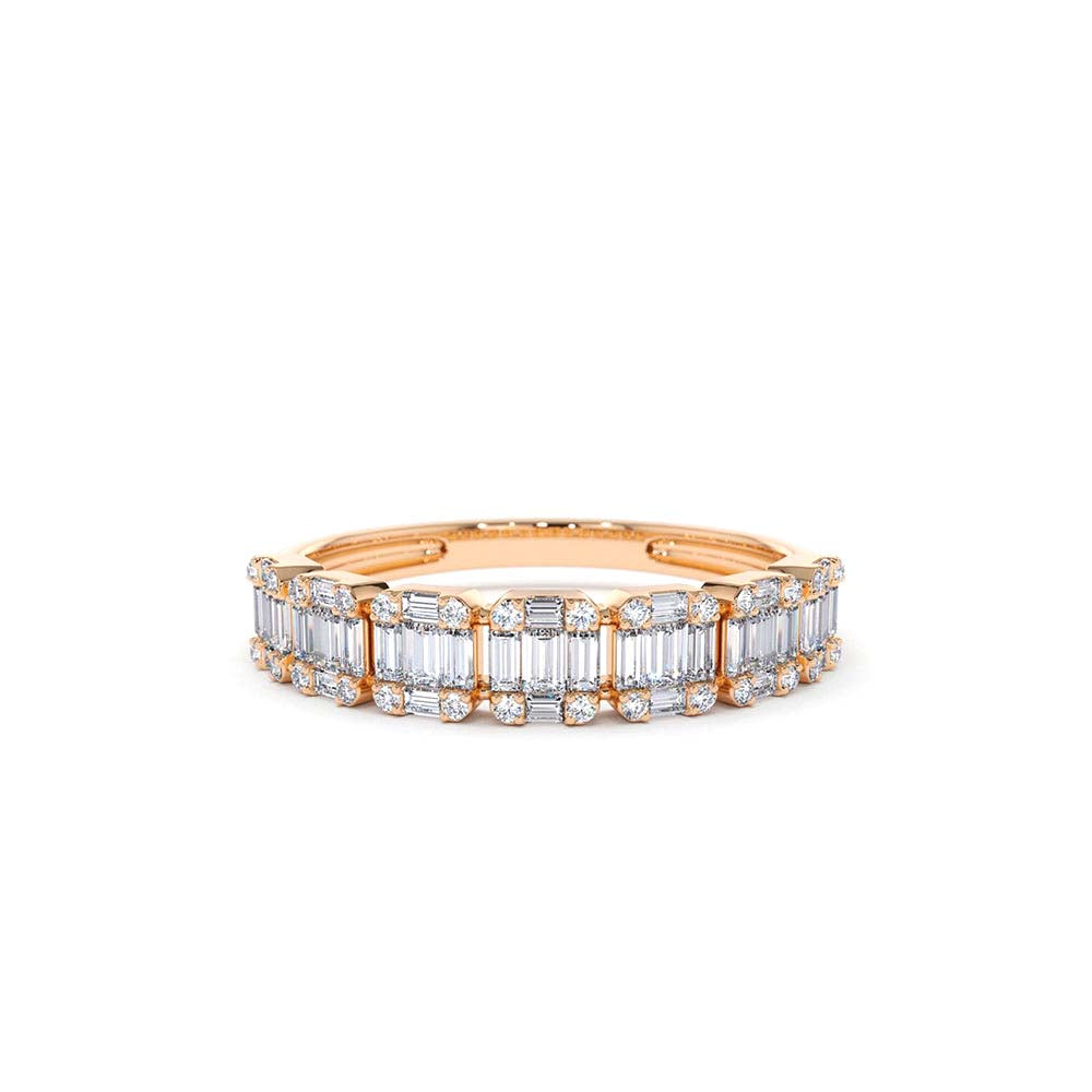 14K Emerald Illusion Diamond Wedding Band - view 2