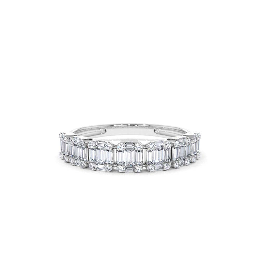 14K Emerald Illusion Diamond Wedding Band - view 3