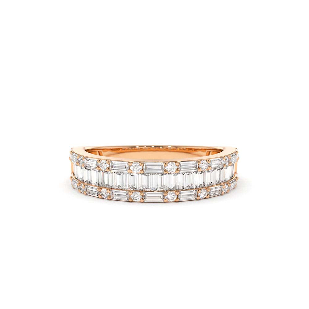 14K Baguette & Round Diamond Wedding Band - view 2