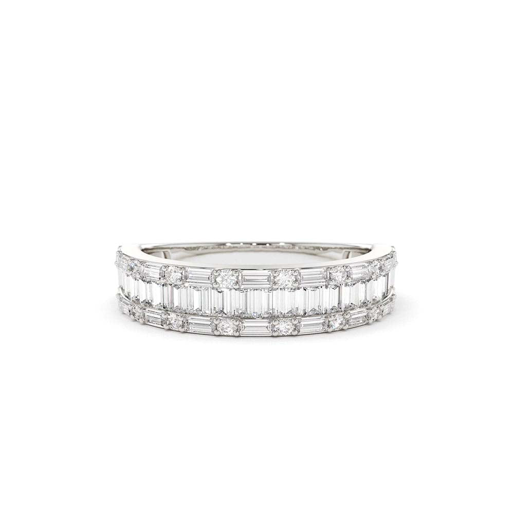 14K Baguette & Round Diamond Wedding Band - view 3