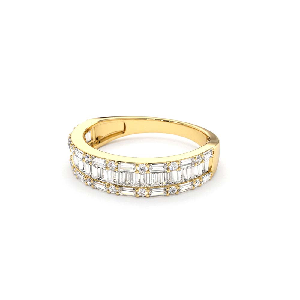 14K Baguette & Round Diamond Wedding Band - view 4