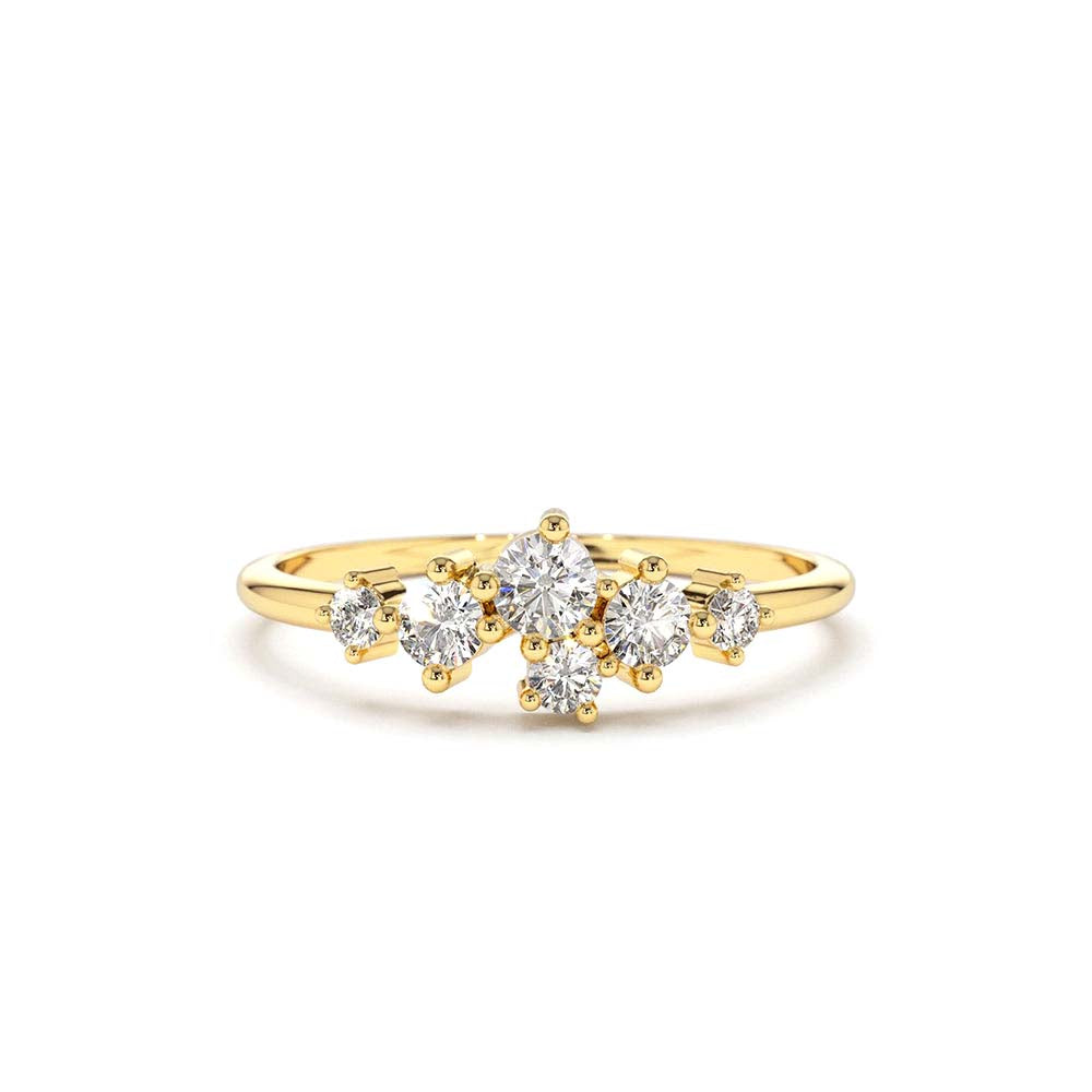 14K Large Diamond Cluster Ring by Orlina Fine