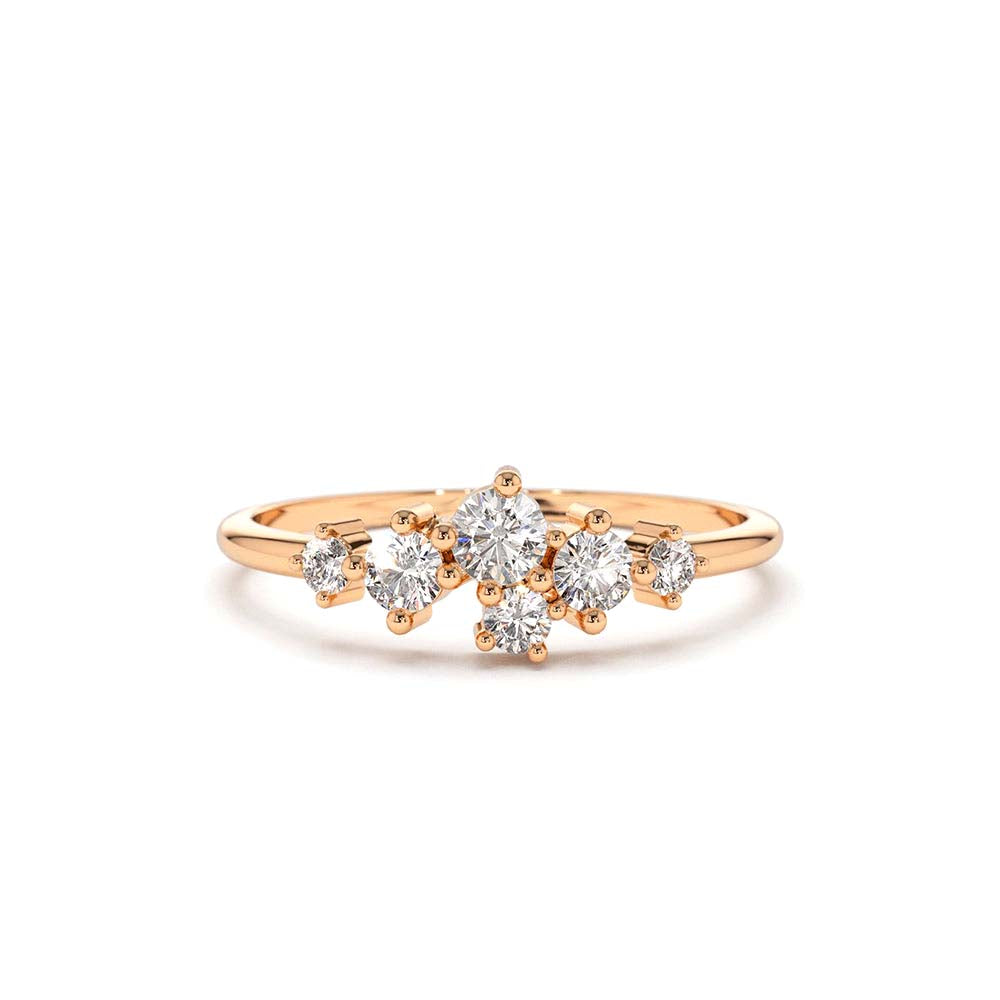 14K Large Diamond Cluster Ring - view 2