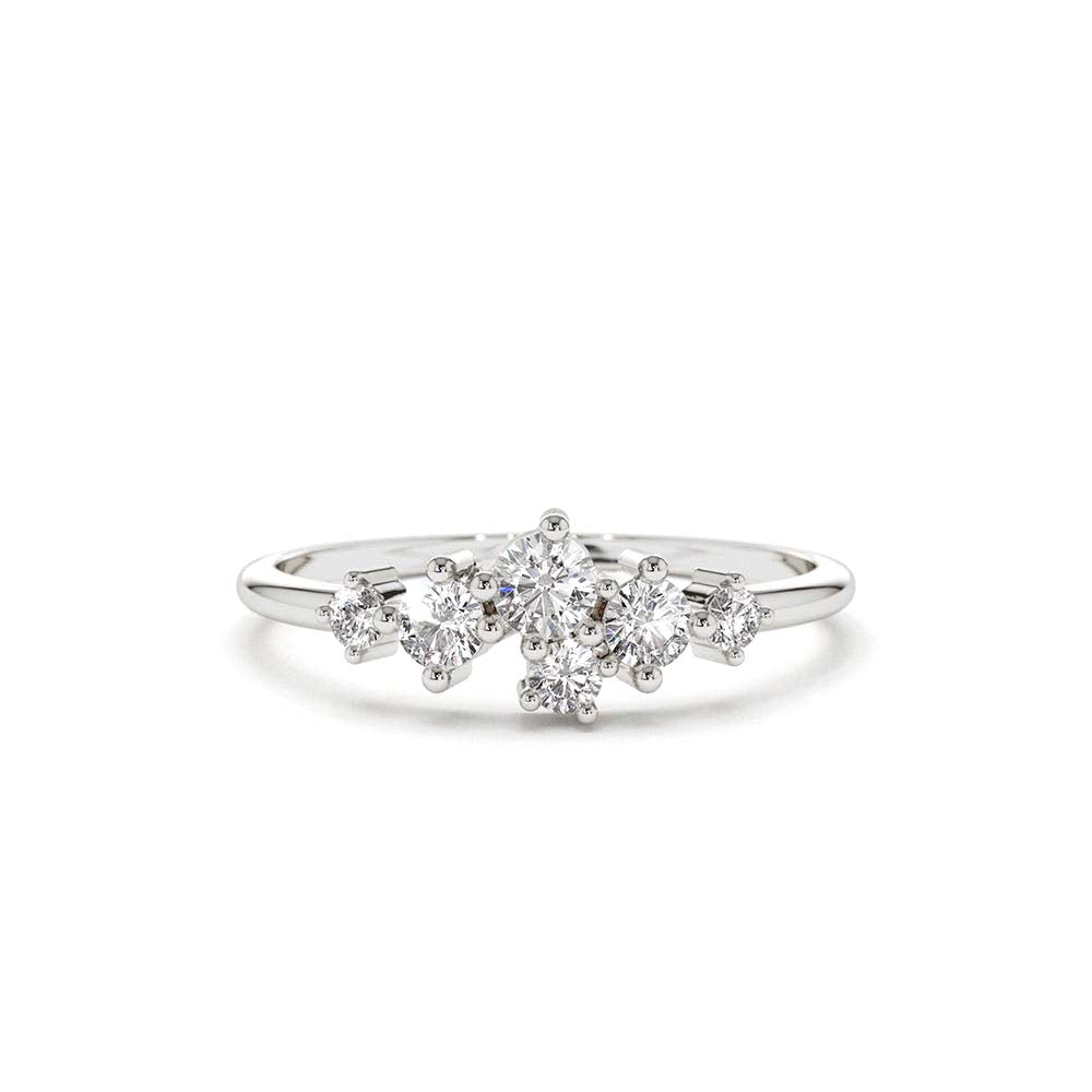 14K Large Diamond Cluster Ring - view 3