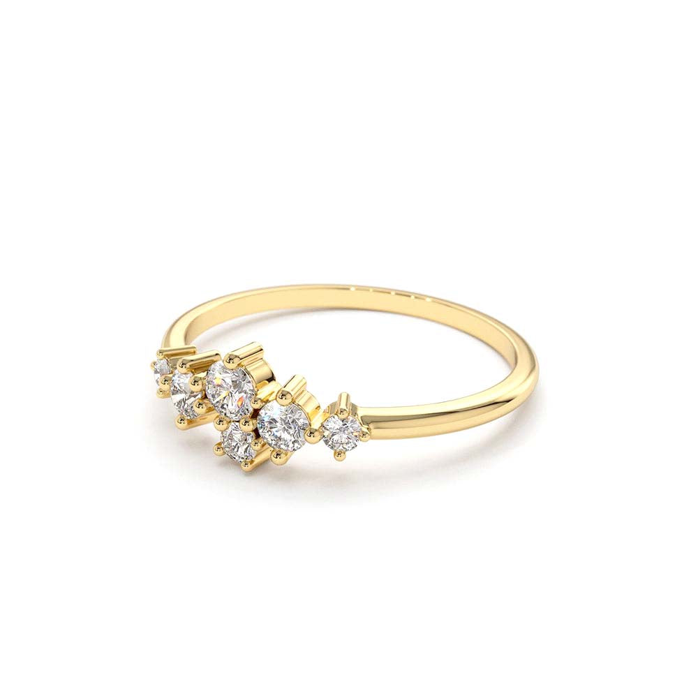 14K Large Diamond Cluster Ring - view 4