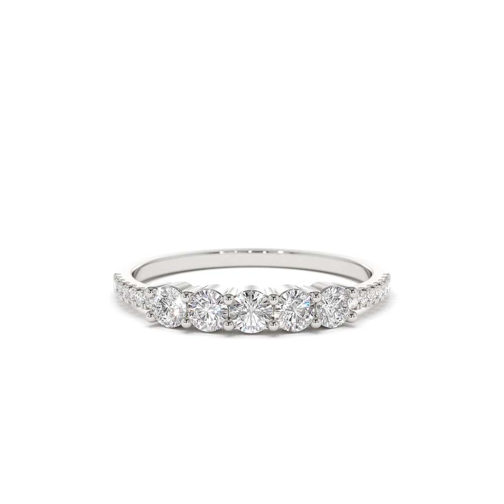14K Gold 5 Stone Diamond Anniversary Ring - view 3