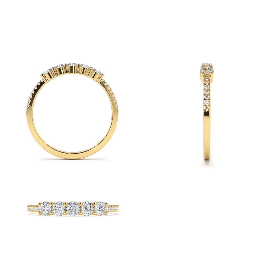 14K Gold 5 Stone Diamond Anniversary Ring - view 5