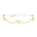 14K Solid Gold Dangle Heart Bracelet by Orlina Fine