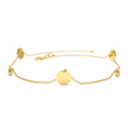 14K Dangling Diamond Bracelet with Dangling Gold Disc by Orlina Fine
