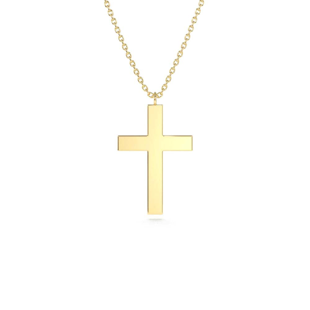 14K Gold Cross Charm Necklace by Orlina Fine