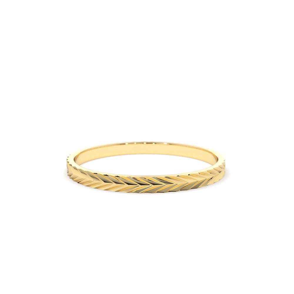 14K Gold Chevron Herringbone Eternity Cut Ring by Orlina Fine