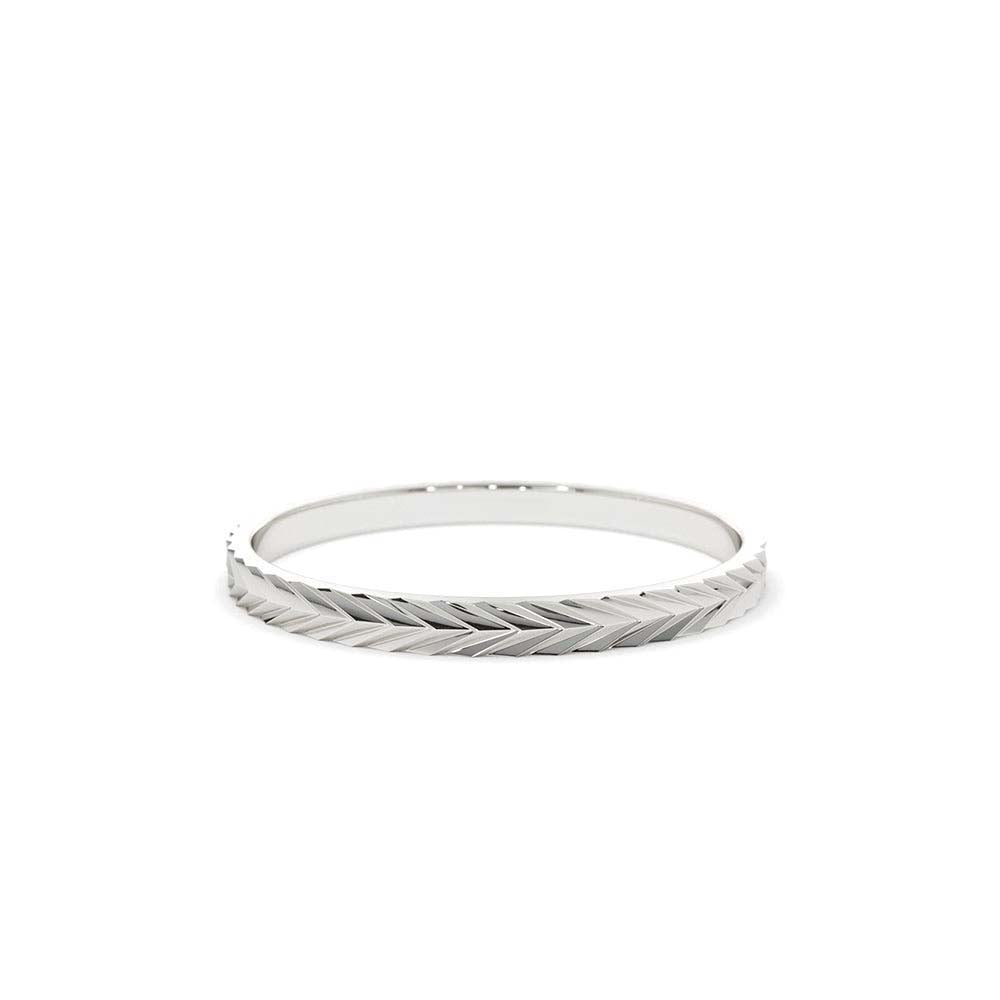 14K Gold Chevron Herringbone Eternity Cut Ring - view 3