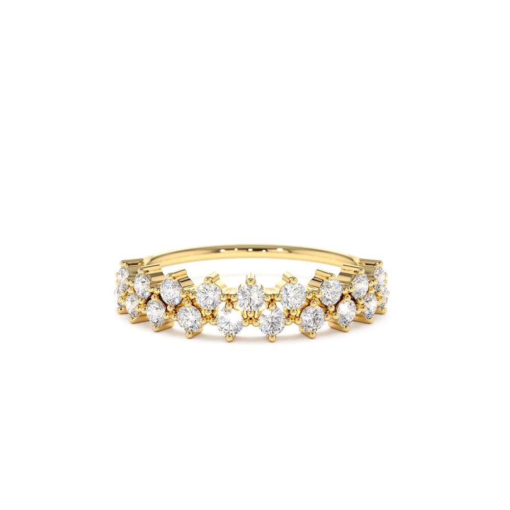 14K Double Row Prong Setting Diamond Wedding Band by Orlina Fine