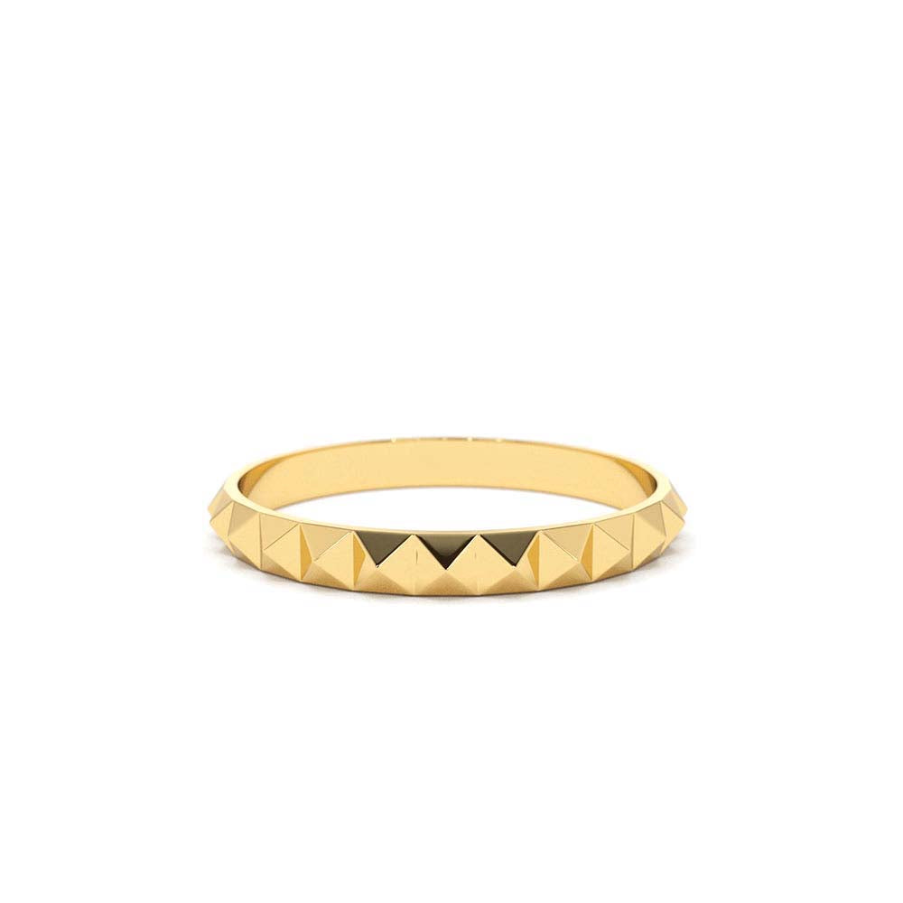 14K Gold Spike Pyramid Eternity Ring by Orlina Fine