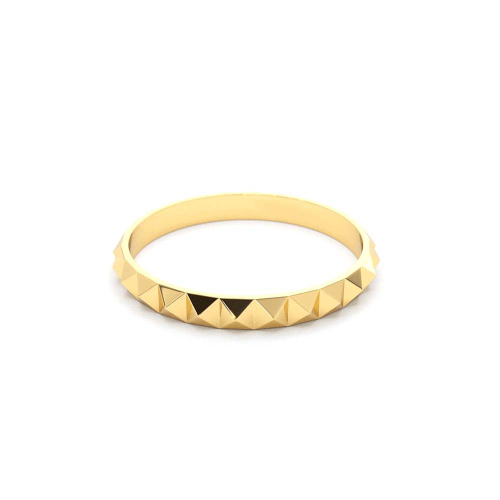 14K Gold Spike Pyramid Eternity Ring - view 4