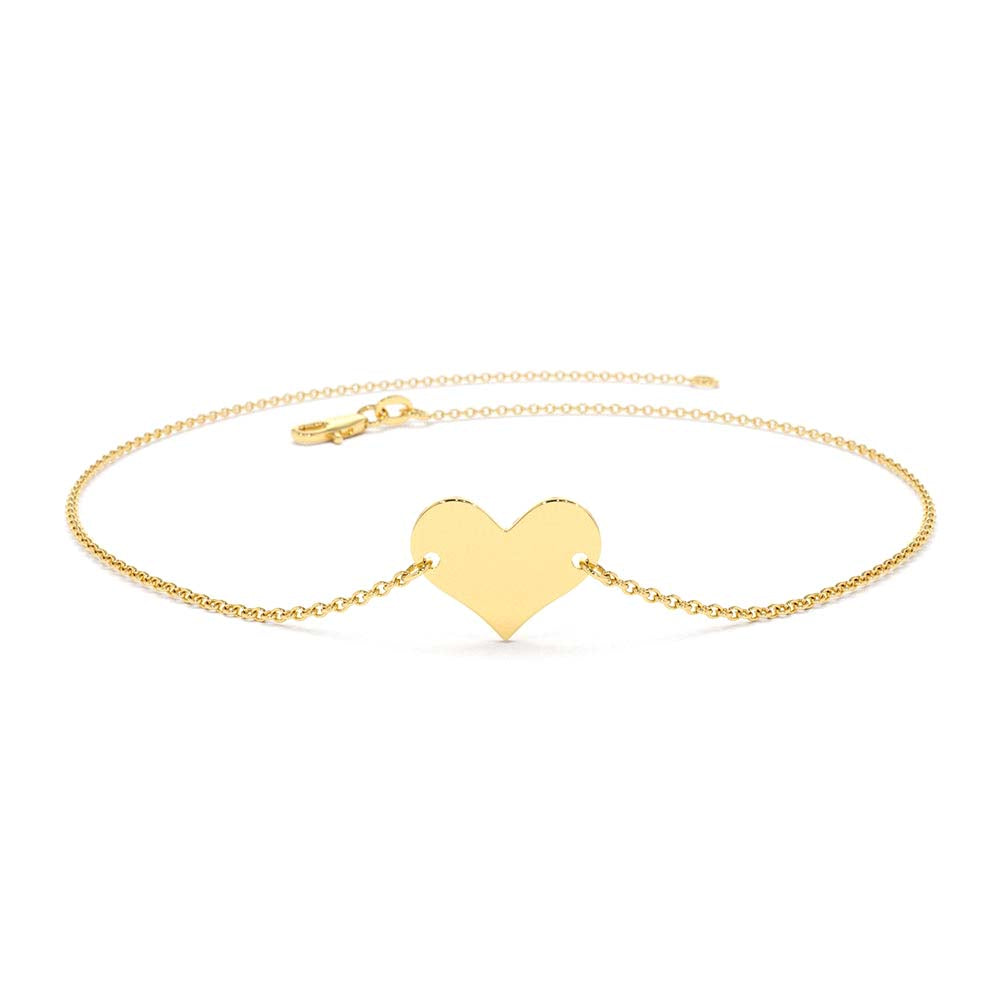 14K Gold Heart Bracelet by Orlina Fine