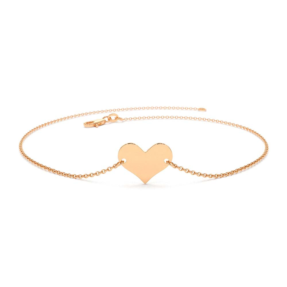 14K Gold Heart Bracelet - view 2