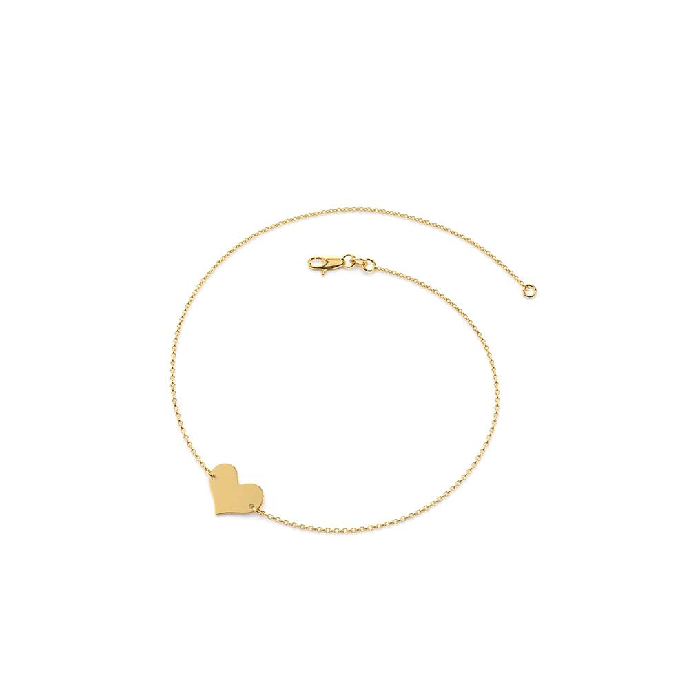 14K Gold Heart Bracelet - view 4