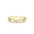 14K Gold Bezel Setting Unique Diamond Wedding Band by Orlina Fine