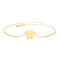 14K Gold Four Leaf Clover Charm Bracelet by Orlina Fine