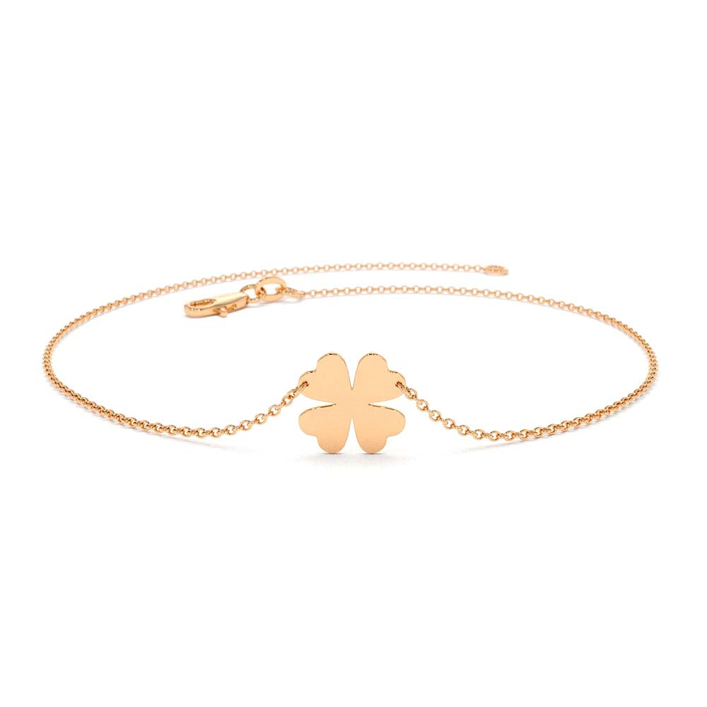 14K Gold Four Leaf Clover Charm Bracelet - view 2