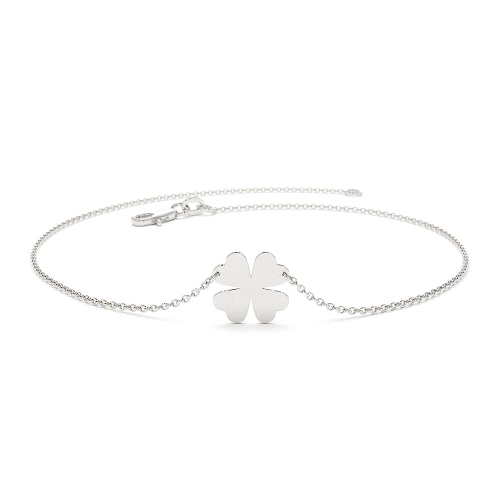 14K Gold Four Leaf Clover Charm Bracelet - view 3