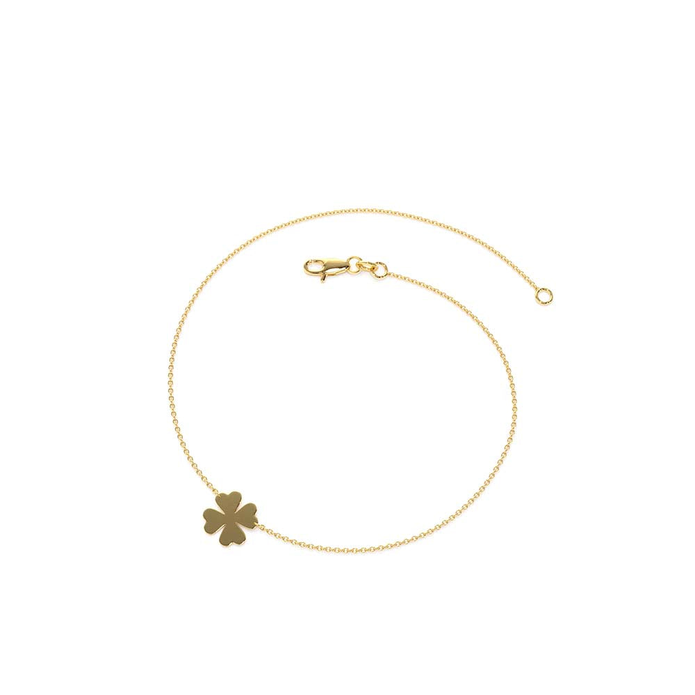 14K Gold Four Leaf Clover Charm Bracelet - view 4