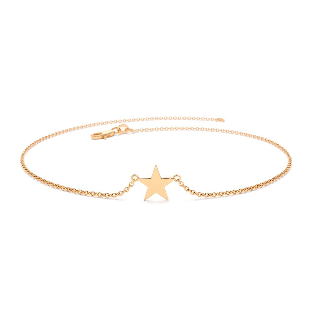 14K Gold Lucky Star Charm Bracelet - view 2