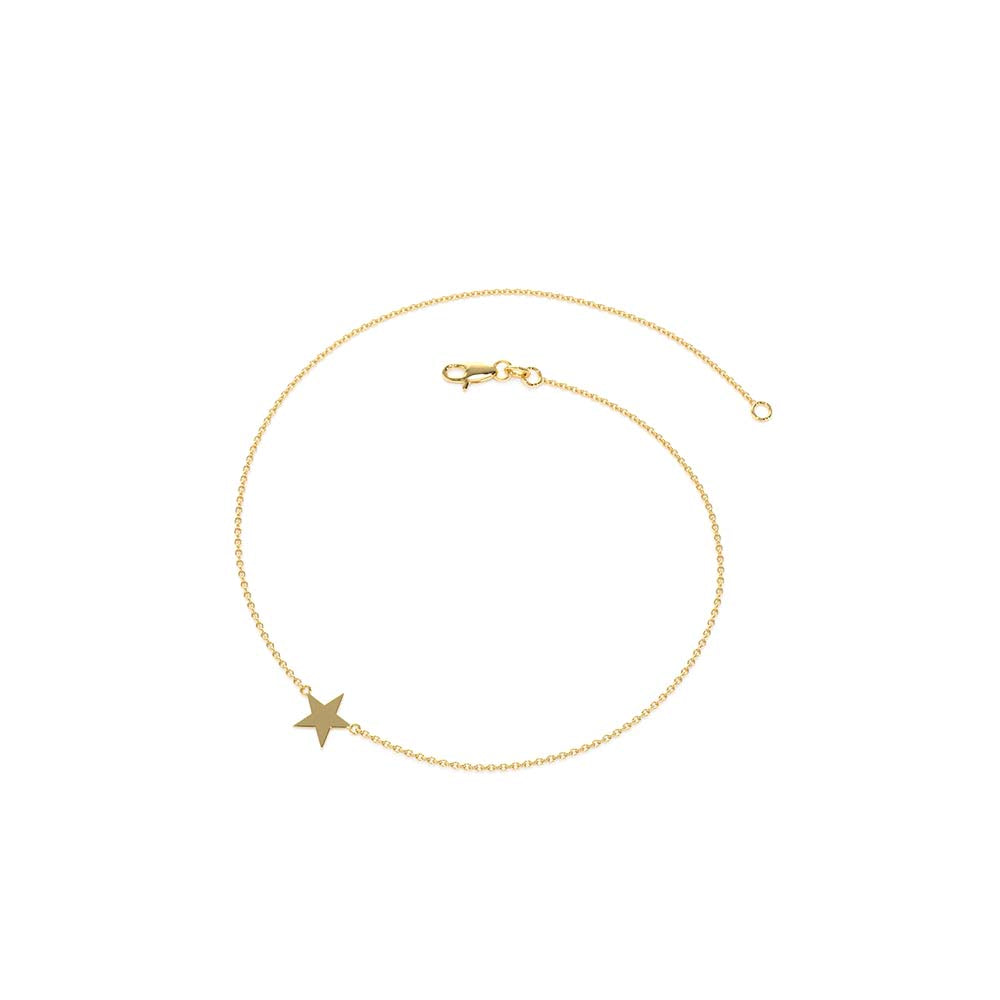 14K Gold Lucky Star Charm Bracelet - view 4
