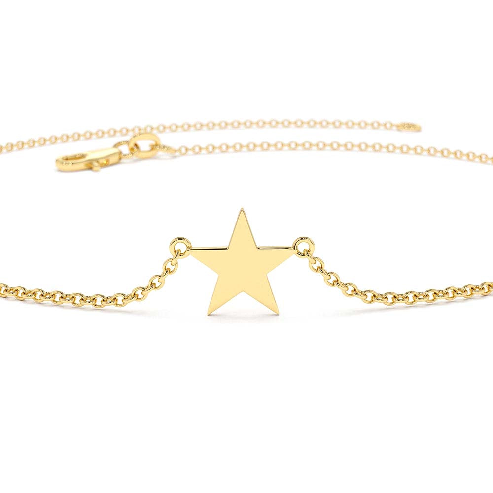 14K Gold Lucky Star Charm Bracelet - view 5