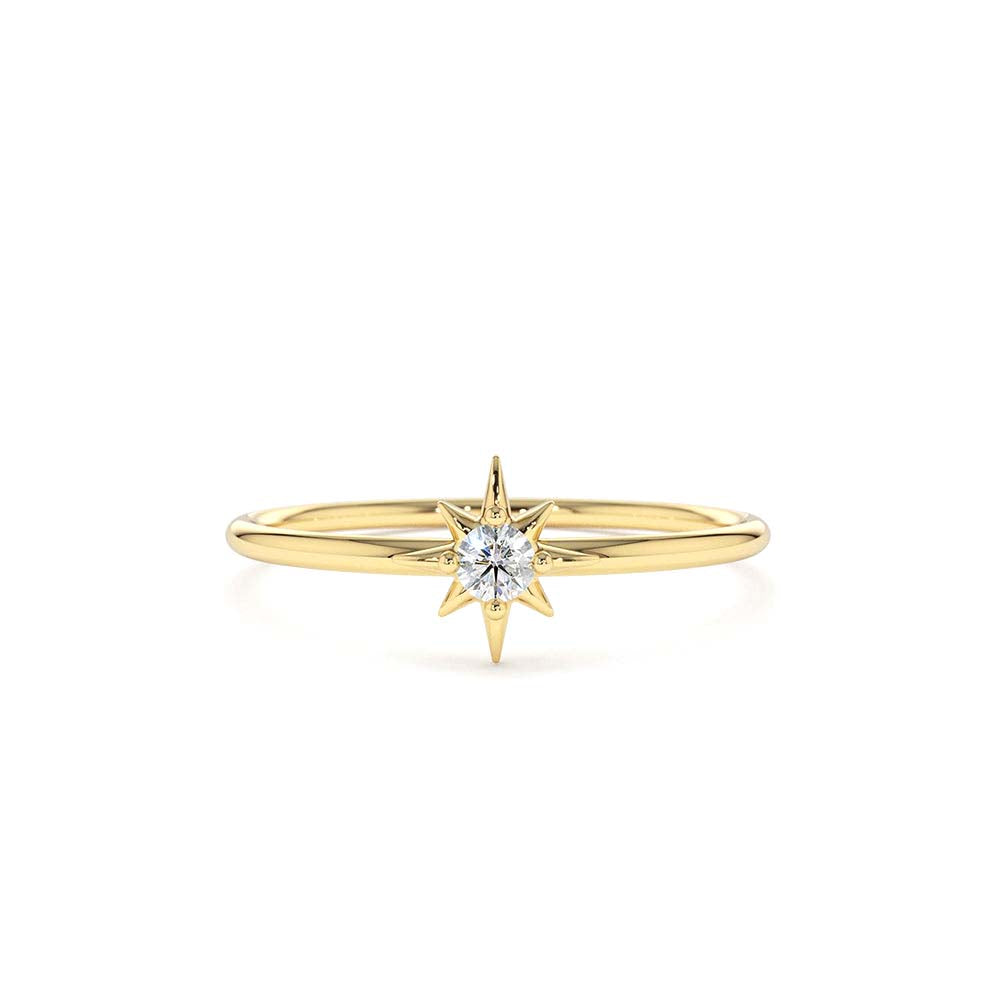 14K North Star Stacking Diamond Ring by Orlina Fine