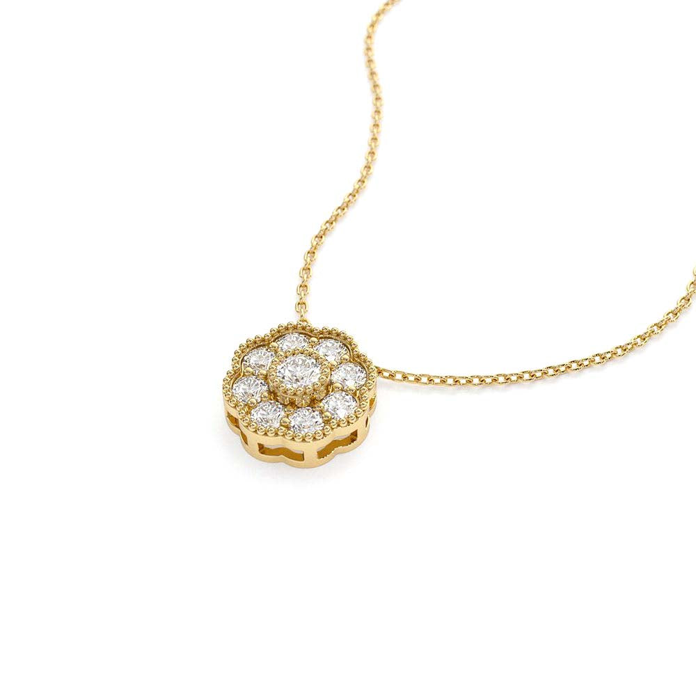 14K Floral Diamond Pendant - view 4