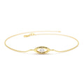 14K Channel Setting Diamond Evil Eye Bracelet by Orlina Fine