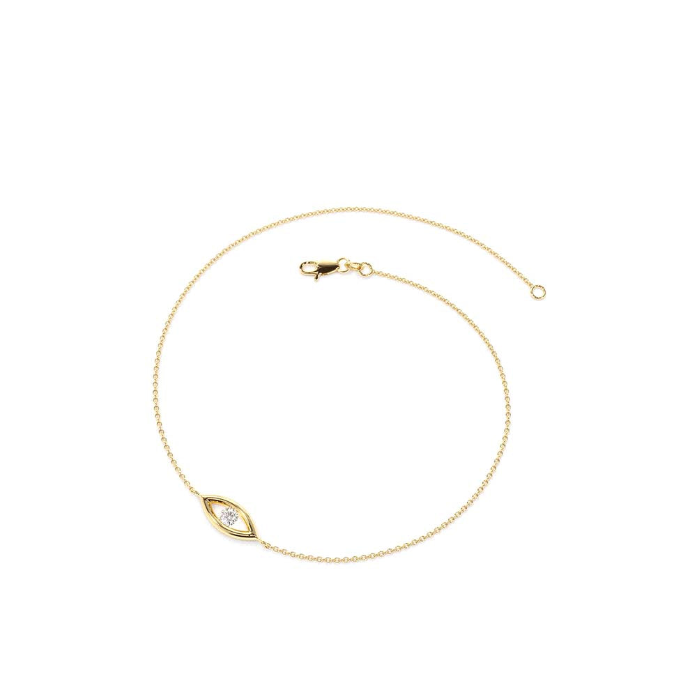 14K Channel Setting Diamond Evil Eye Bracelet - view 4
