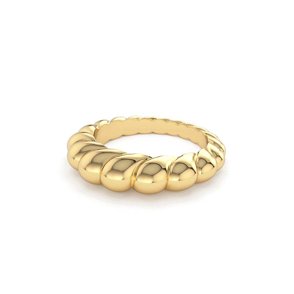 14K Chunky Twisted Dome Ring - view 4