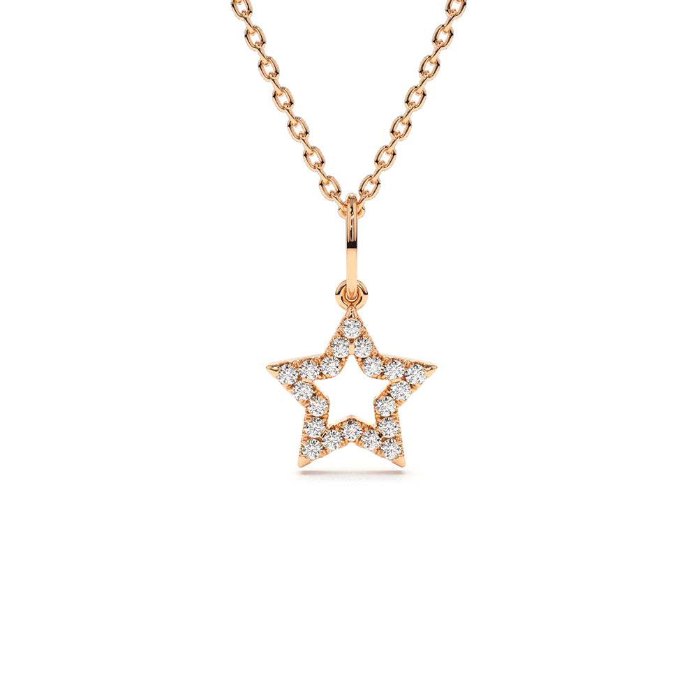 14K Super Star Diamond Layering Necklace - view 2