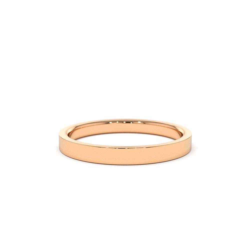 14K Flat 2MM wedding band - view 2