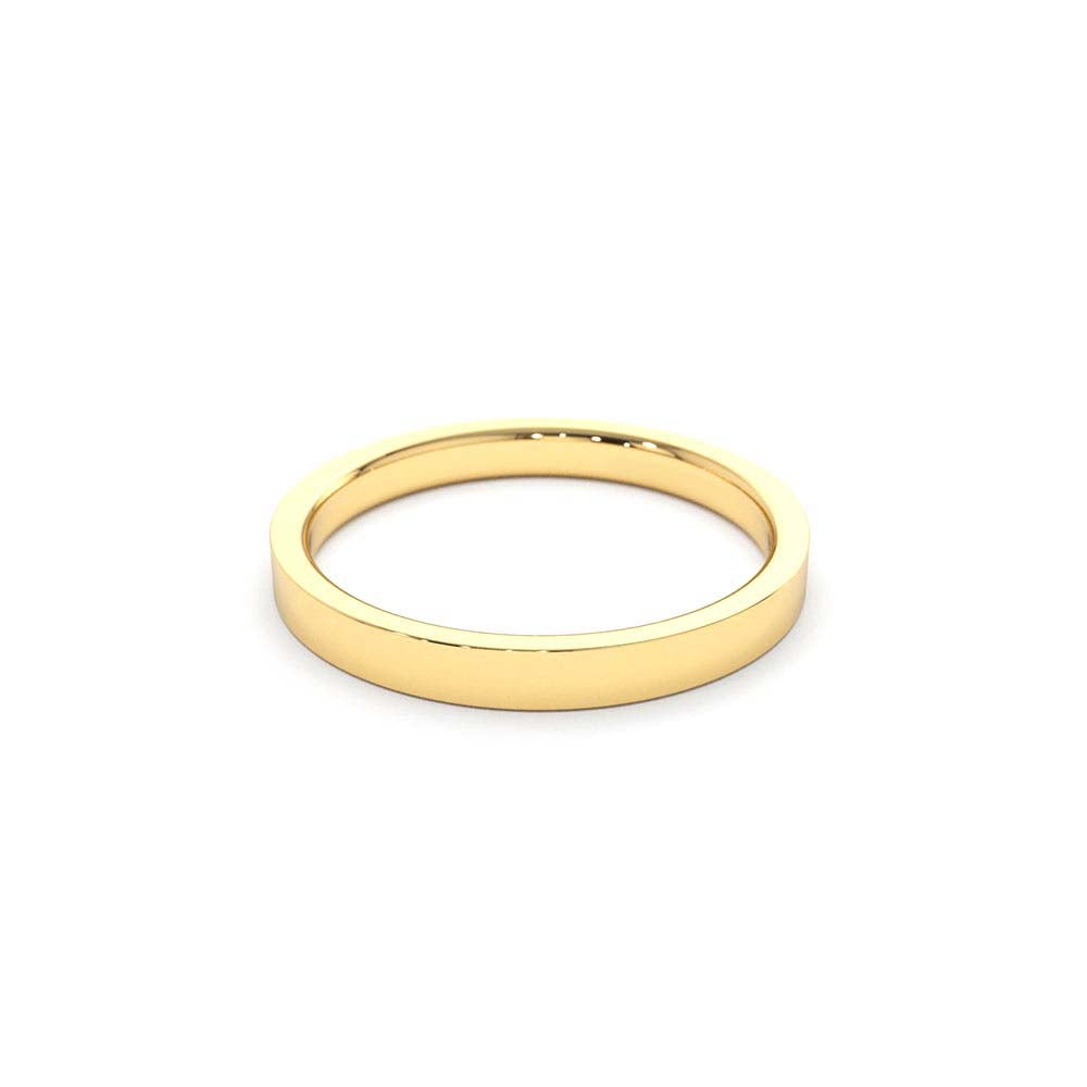 14K Flat 2MM wedding band - view 4