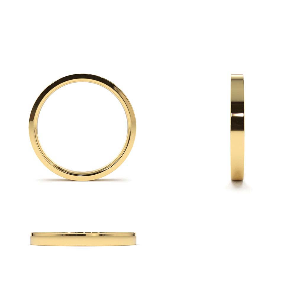 14K Flat 2MM wedding band - view 5