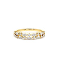 14K Double Row Alternating Marquise Round Diamond Ring by Orlina Fine