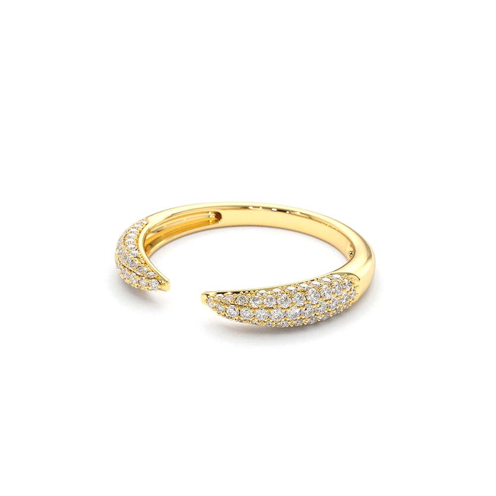 14K Diamond Claw Ring - view 4