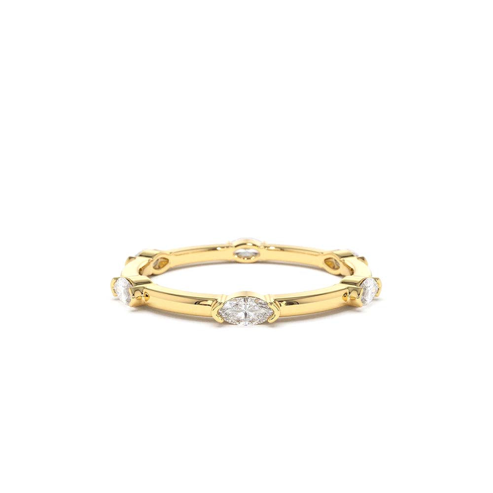 14K Stackable Marquise Diamond Eternity Ring by Orlina Fine
