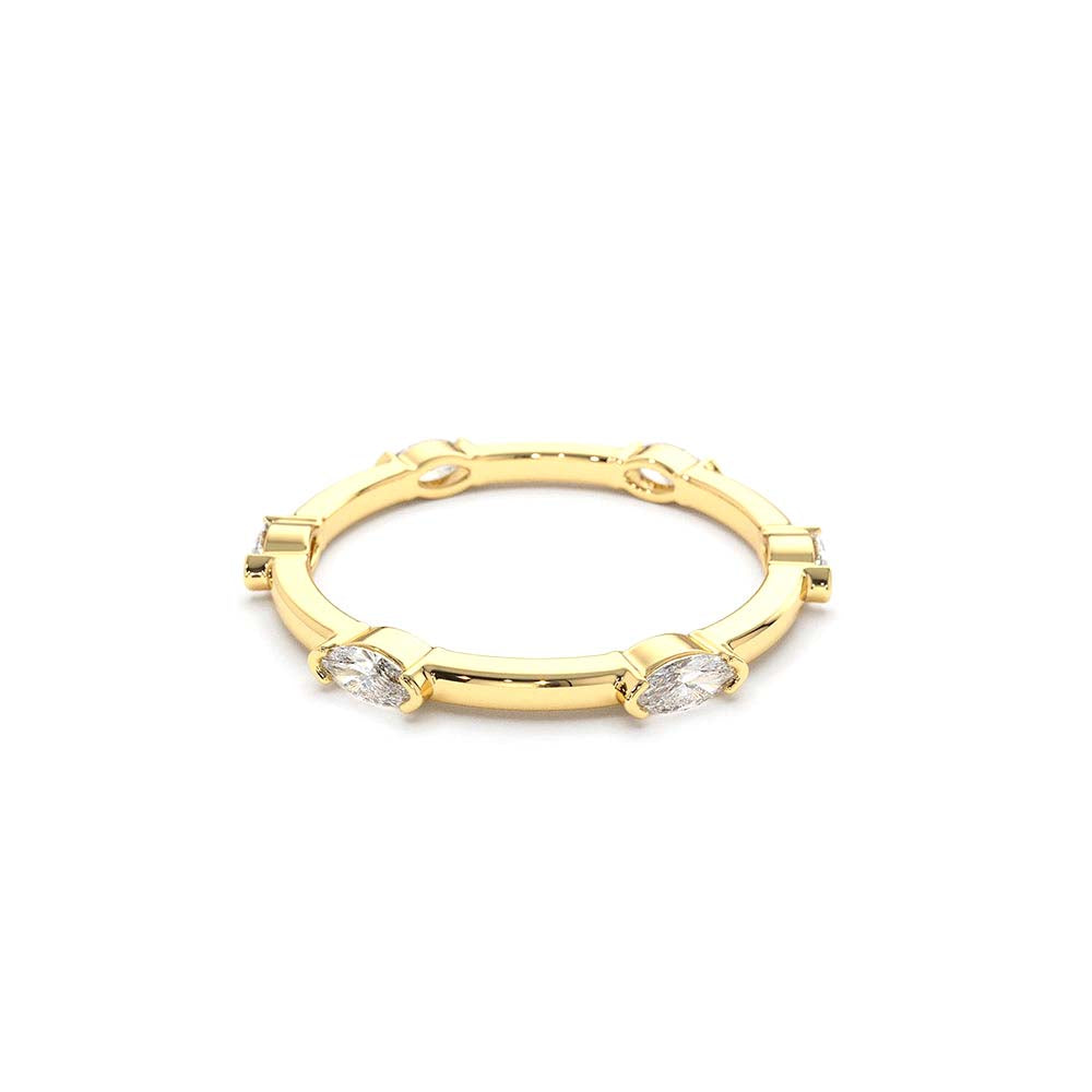 14K Stackable Marquise Diamond Eternity Ring - view 4