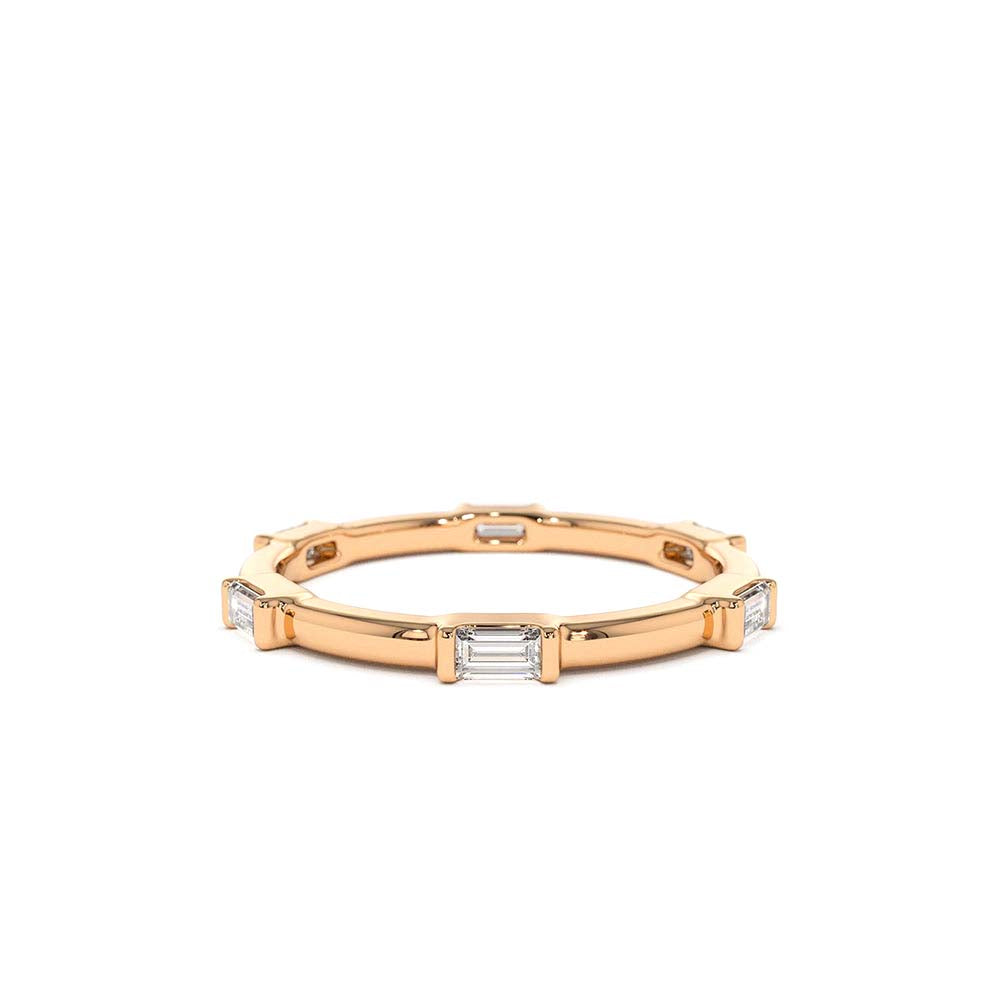 14K Stackable Baguette Diamond Eternity Ring - view 2